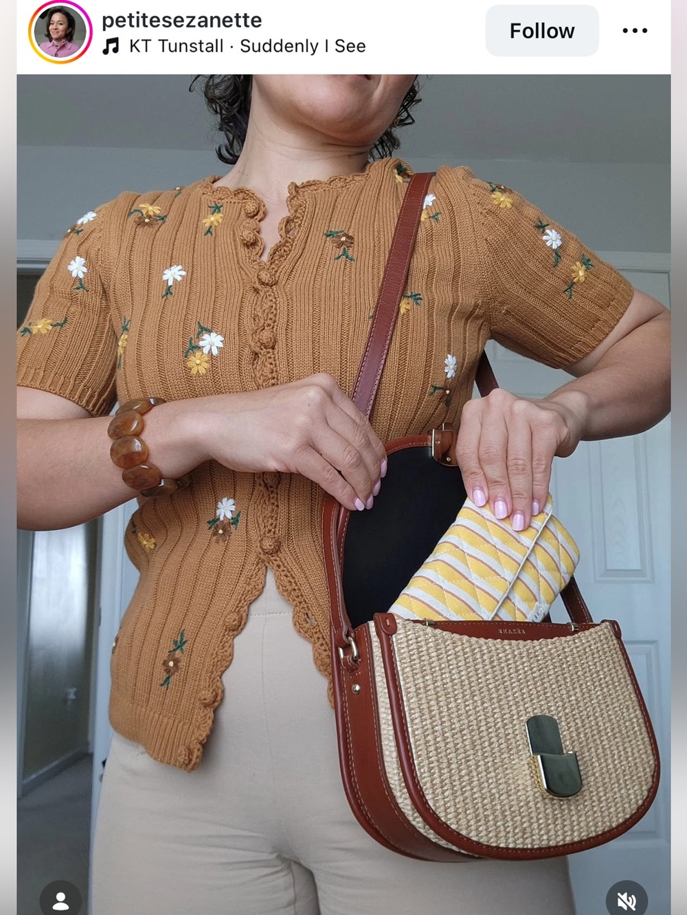 NWT Sezane Ilane Cardigan in Camel size S - Picture 4 of 5